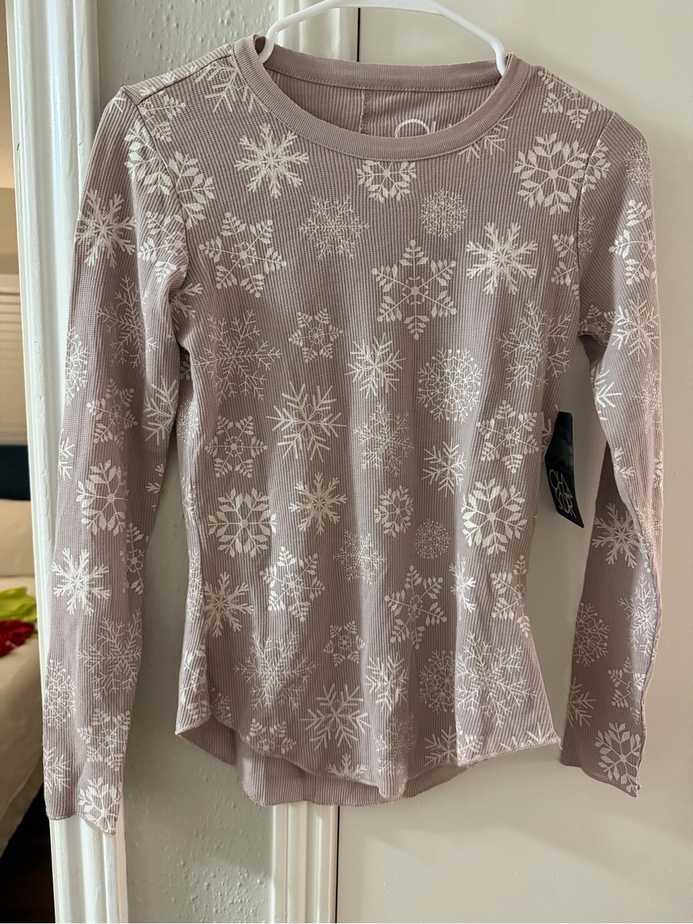 Chaser Mauve Snowflake Long-Sleeve Top